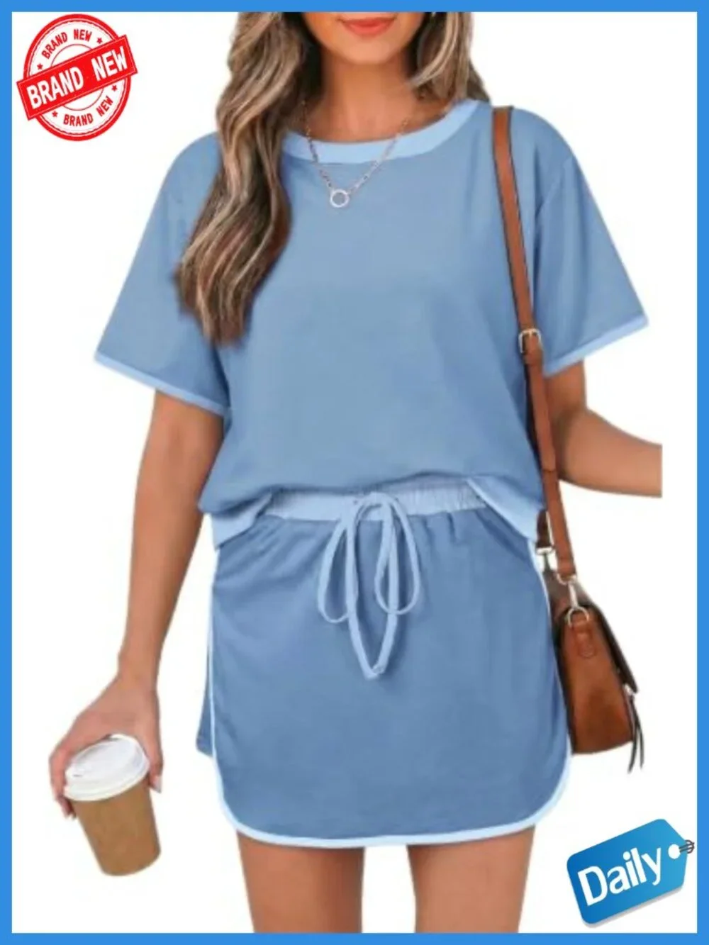 Women's 2 Piece Skort Set Casual Lounge Summer Matching Outfit